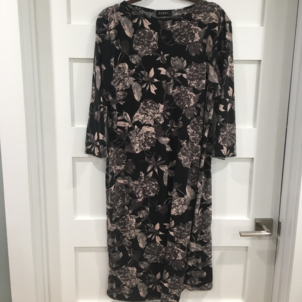 Black and cream floral dress